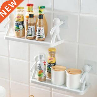 Storage Rack Seasoning Shelves Self-hesive Wall Mounted Su