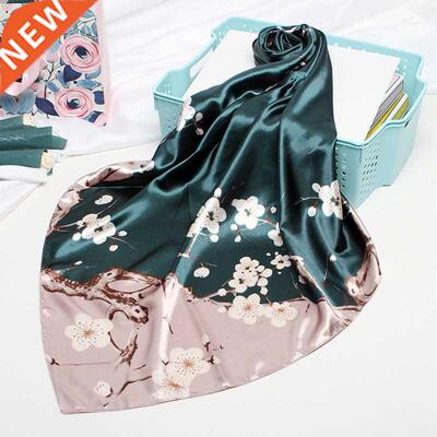 Fashion Silk Satin Women Hair Scarf Floral Print Handkerchie