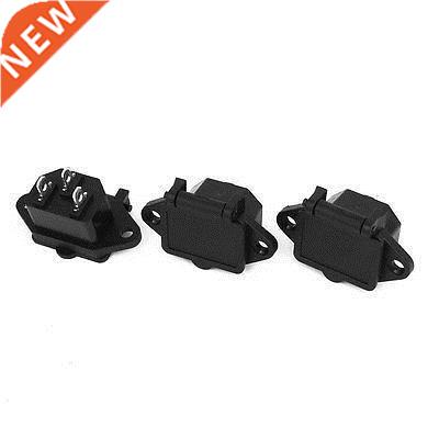 3 Pcs Black IEC320 C14 Inlet 3 Pins Power Socket AC 250V 10A
