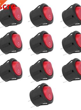 10Pcs Rocker Switch Power Switch Round Boat 2 Pin 2 Position