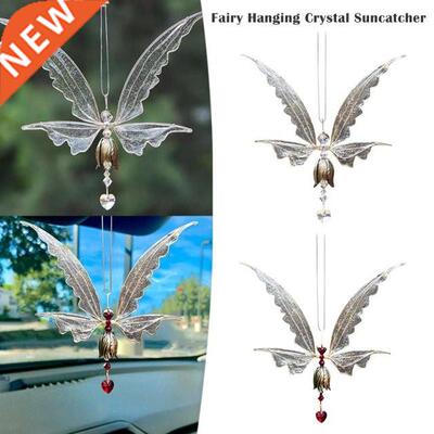 Fairy Hanging Crystal Suncatcher with Wing Hanging Pendant f