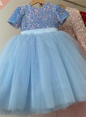 -8 Year Girls Princess Dress Sequin Lace Tulle Wedding Part