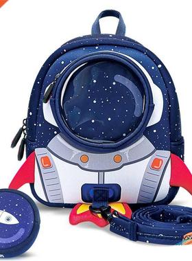 3D Rockets Anti-lost School Bags For Girls Cartoon high-grad