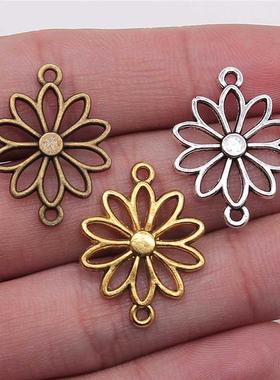 WYSIWYG 20pcs 25x19mm 4 Colors Charms Flowers Connector Vint
