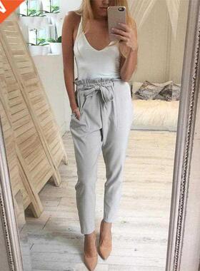 2018 summer Fashion Women's New Solid color high waist fema