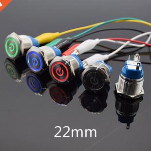 Stainless Steel Metal 22mm LED Latching Lamp Ligh Waterproof