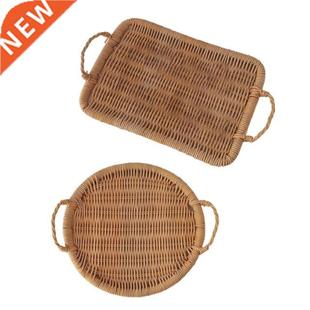 Fruit Basket Bread Farmhouse Tray Rattan Serving with Woven