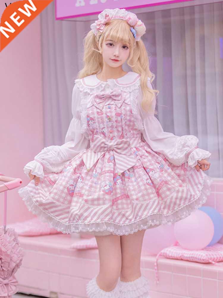 Sweet Lolita Style Cartoon Print Princess Dress Women Cute B
