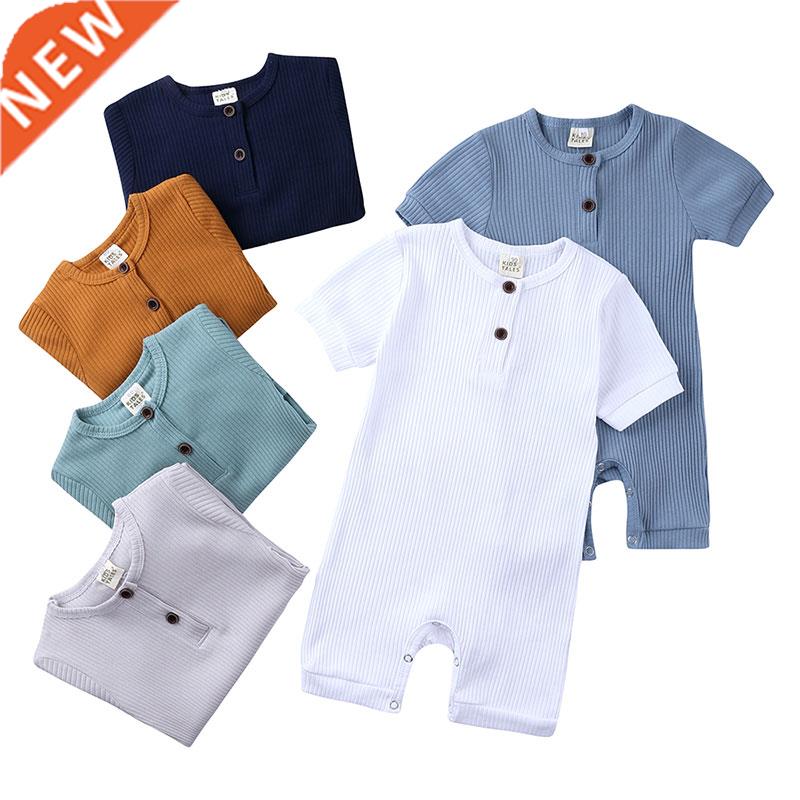 Summer Newborn Baby Romper Soild Color Baby Clothes Girl Rom