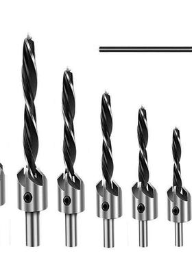 7Pcs Woodworking Counter Sinker Bits Wood High-Speed Carbon