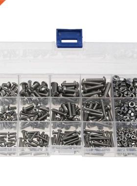 440pcs M Screws Nuts Kits Set Hex Head Socket Screws and Nu