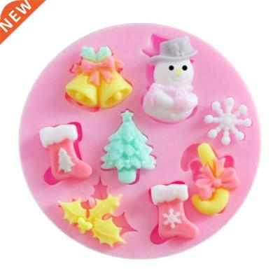 1pc Chrimas Snowman Shape fondant silicone mold kitchen ba