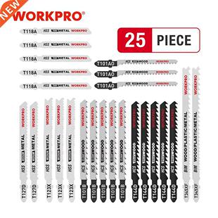 WORKPRO 25PC Saw Blades T-Shank Jigsaw Blades Assorted Blad