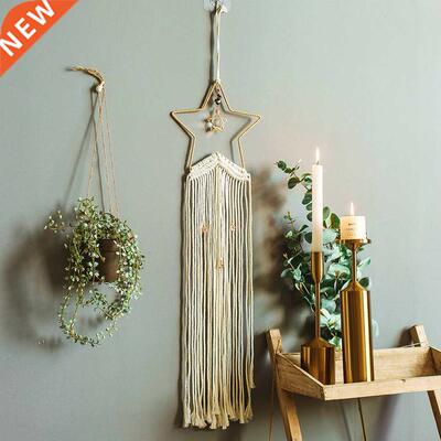 Star/Moon Macrame Woven Tassel Tapestry Dream Catcher Boho H