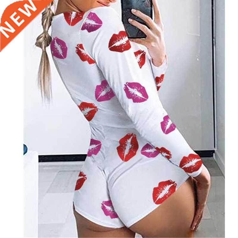 New Women Long Sleeve Slim Bodysuit Summer Floral Printed De
