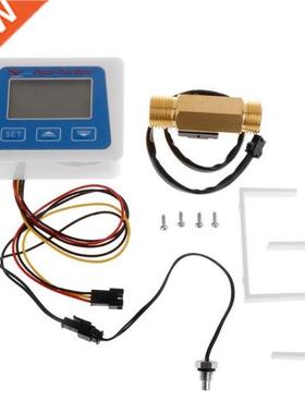 Digital Flow Meter Water Flowmeter Temperature Time Record w