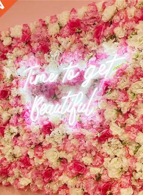 Pink Silk Rose Flower Wall Artificial Flower for Wedding Dec