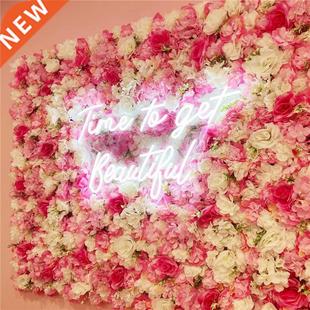 Flower Wall Artificial Pink Wedding Rose for Dec Silk