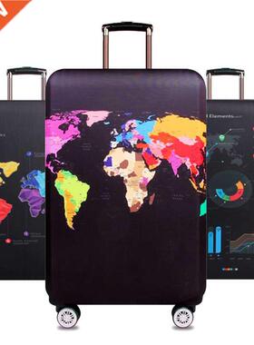 World Map Travel Luggage Suitcase Protective Cover Trolley B