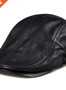 Winter Unisex Genuine Leather Duckbill Boina Thin Berets Hat