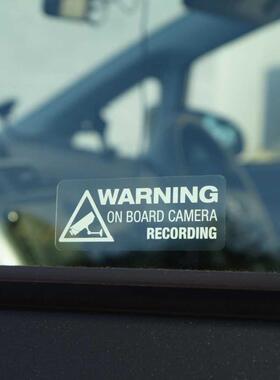 1PC Vinyl Wrning On Bord Cmer Recording Window Truck ut