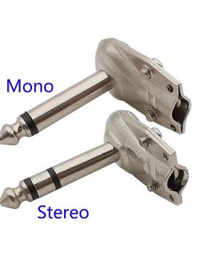 2/5Pcs 6.35mm 2 / 3 Pole Mono / Stereo Plug Jack Rght Angle