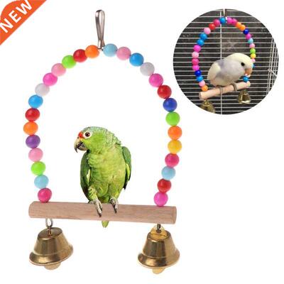 Natural Wooden Parrots Swing Toy Birds Perch Hanging Swings