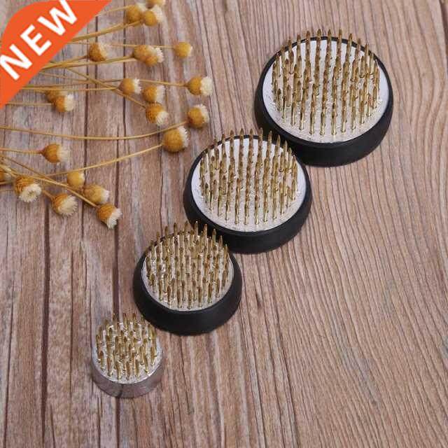 Flower Frog, Brass Floral Frog Kenzans Flower Frog Round Hea