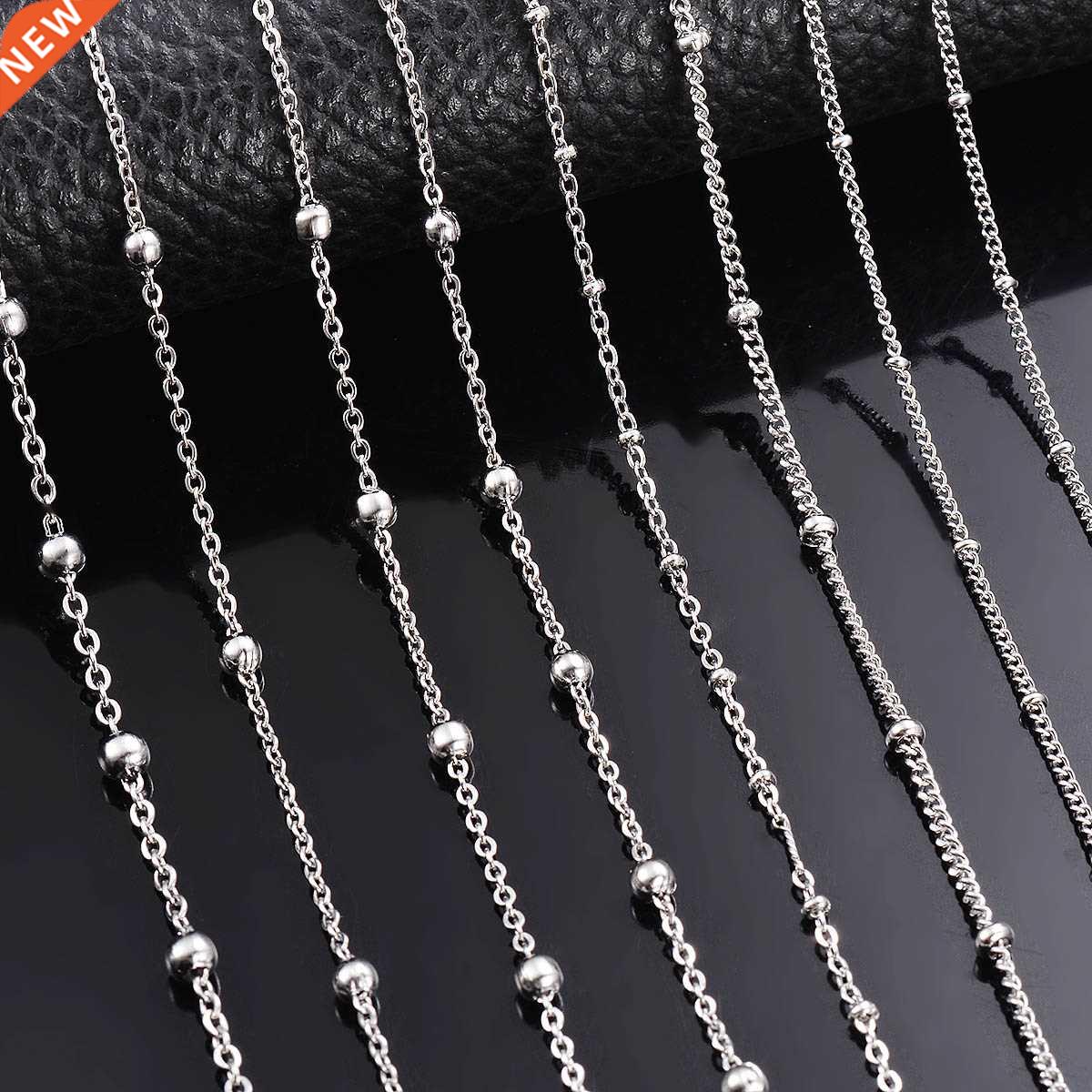 Wholesale 10pcs/lot Width 1.5mm 2mm Tiny beaded Chain Stainl