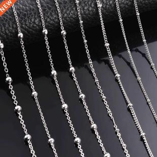 Width 1.5mm Chain 10pcs Stainl beaded lot Tiny Wholesale 2mm