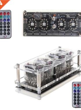 IN-12 Glow Tube Clock Colorful 4 Digits LED Retro Clock Bedr