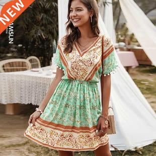 2022 women holiday dress ladies skirt beach maxi dress沙滩裙
