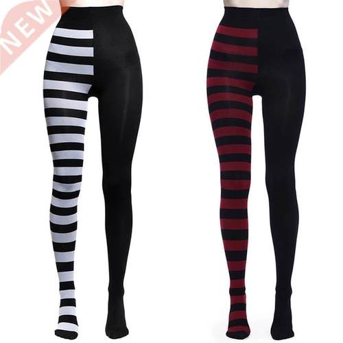 Striped Yoga Legging Women Print Goth Style Long Tights Casu