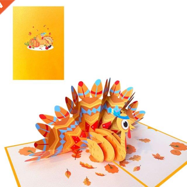 3D Thanksgvng Day Turkey Greetng Card Postcards nvtato