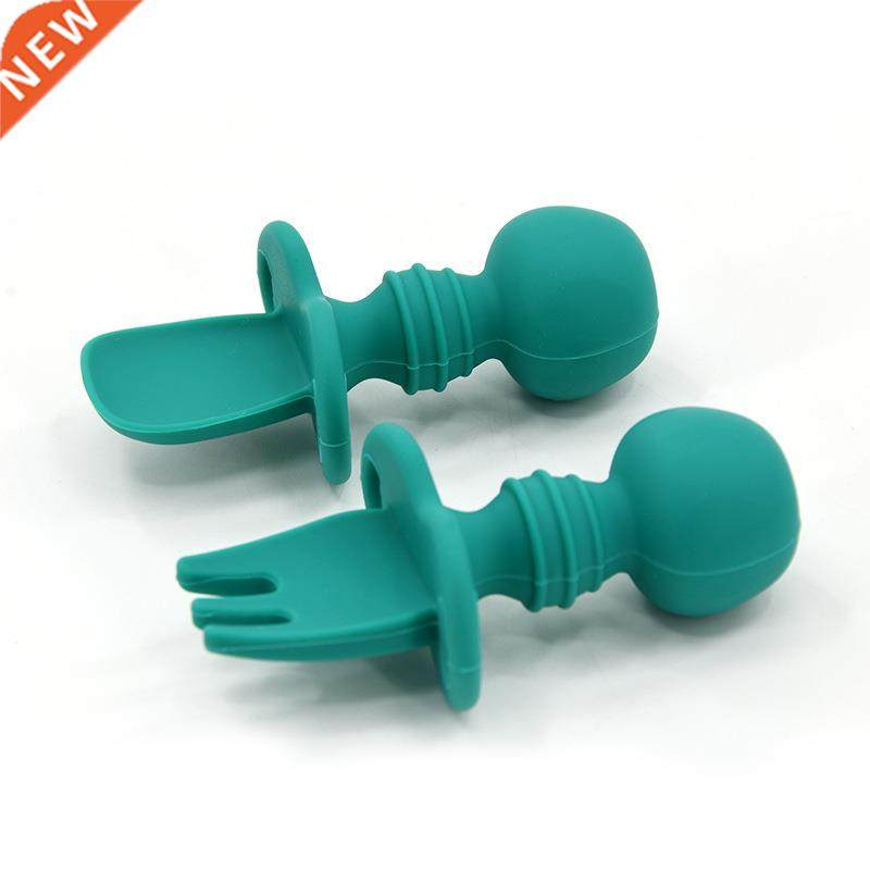 Baby silicone licking fork spoon baby training predator fork