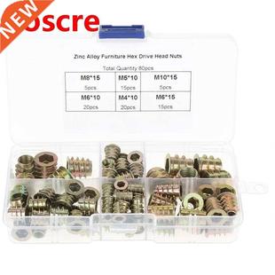Insert set Threaded Zinc Set M10 Nuts Allo 80Pcs