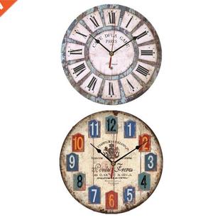 for Wood Living Farmhouse Office Clocks Clock Wall inch