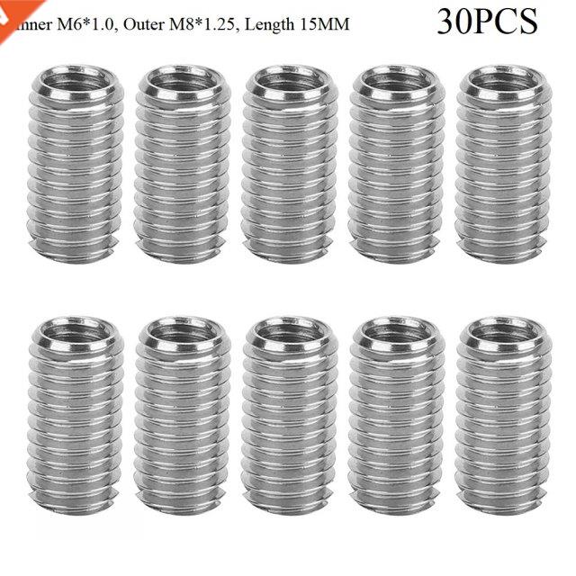 20/30pcs Stainless Steel Threaded Reducer Inserts Inner M6*1