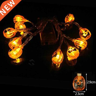 10LED Halloween Pumpkin Spider Bat Skull String Lights Lamp