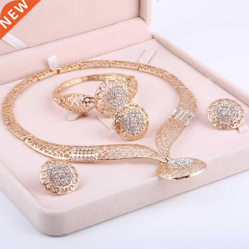 MINHIN Women cate Gd Bridal Jewelry Sets Rhinestone Pendan