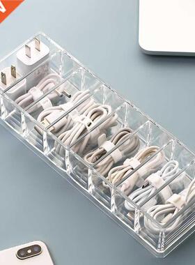 Cable Storage Box Transparent Plastic Data Line Storage Cont