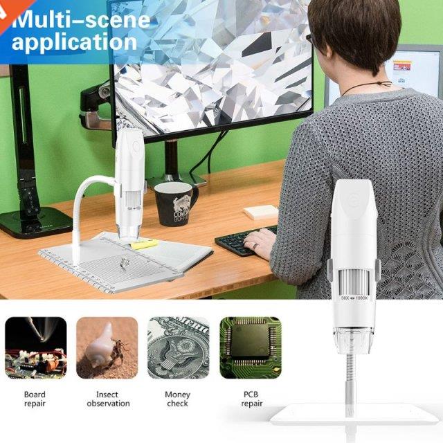 1000X Wireless Digital Microscope Flexible Arm Observation S