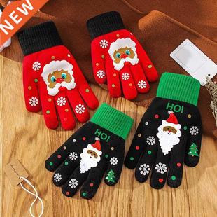 Claus Printed Christmas Pair Men Gloves Santa Screen Touch