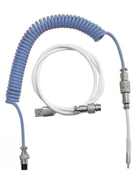 Mechanical Keyboard Aviation Connector Coiled Type C USB Cab