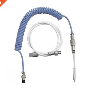 Mechanical Keyboard Aviation Connector Coiled Type C USB Cab