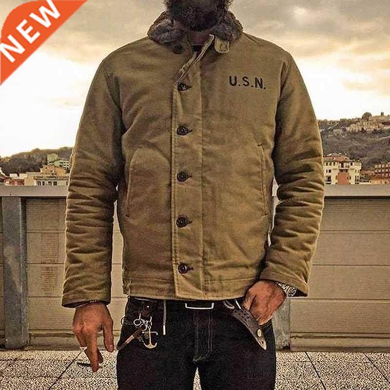 NON STO Khaki N-1 Deck Jacket Vintage USN Military Uniform F