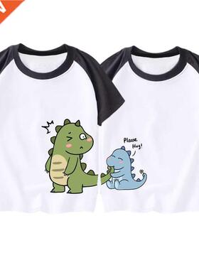 2021 New Dinosaur Printing Couple T Shirts Fily Matching C
