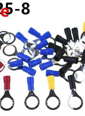 50PCS/100PCS RV1.25-8 Red Circular 22-16 AWG 0.5-1.5mm2 Insu