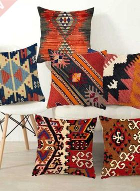 Bohemian Patterns Linen Cushions Case Multicolors Abstract E