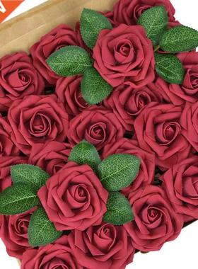 100Pack Artificial Rose Bouquet Faux Foam Flower Wedding Bri